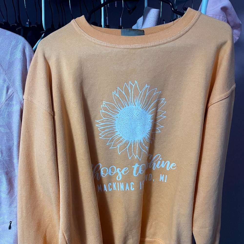 Orange Sweatshirt ("Choose To Shine"- Mackinac Island) (Used)